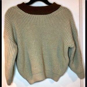Tan and Brown Knitted Sweater